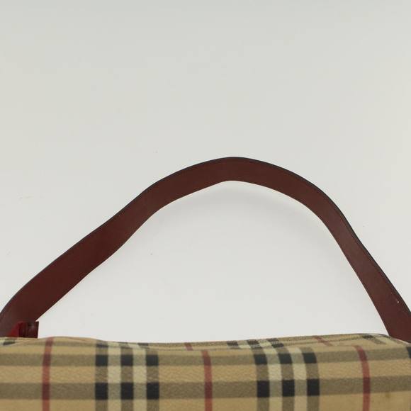 BURBERRY Nova Check Shoulder Bag PVC Leather Beige Auth 47645 - Picture 14 of 16